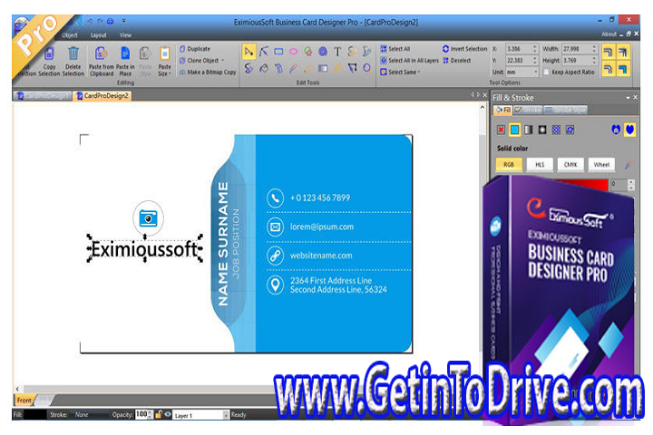 EximiousSoft Business Card Designer Pro 3.97 Free