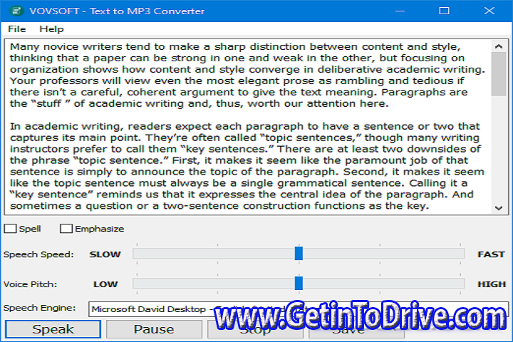 VovSoft Text to MP3 Converter 2.6 Free