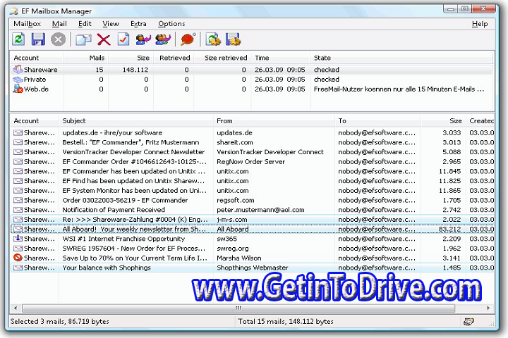 EF Mailbox Manager 23 Free