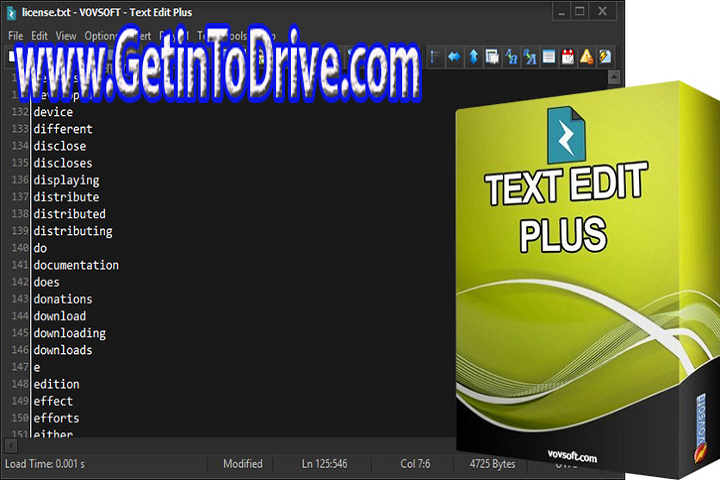 VovSoft Text Edit Plus 12.0 Free