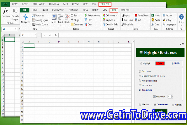 Zbrainsoft Dose for Excel 3.6.2 Free