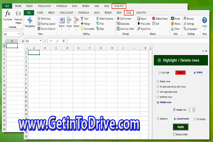 Zbrainsoft Dose for Excel 3.6.2 Free